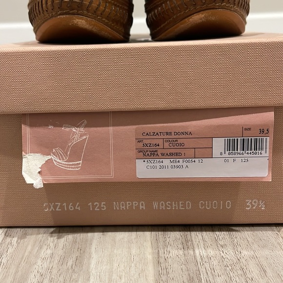 Miu Miu platform leather wedge sandals 39.5 - Picture 7 of 9